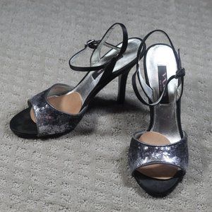 Nina New York Size 8M Silver Ombre Sequin 4.5" Heels